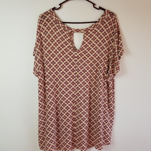 Eye Shadow Cute Multi Color Blouse, Size 1X A73 - Picture 2 of 3